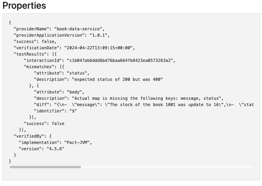 Details about failure verifications.